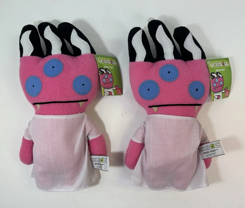 Bandeja de noiva Uglydolls GUND brinquedo de pelúcia boneca feia recheada rosa Babo 12" lote de 2 novas - Imagem 1 de 4