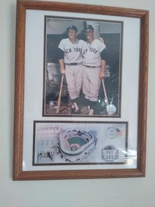 USPS YANKEE STADIUM ENVELOPE FDC W/ MICKEY MANTLE ROGER MARIS 8X10 PHOTO FRAMED - Picture 1 of 2