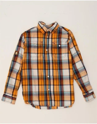 TOMMY HILFIGER Boys Shirt 12-13 Years Large Orange Check Cotton BM08 - Image 1 of 3