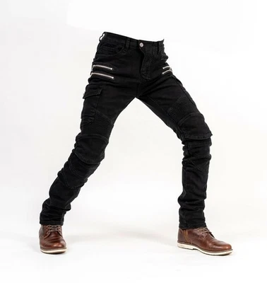 Hot Mens Fitted Motorcycle Jeans Motorbike Pants Denim Trousers Made With Kevlar - Image 1 of 4