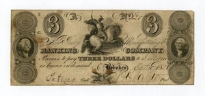 1828 3 $ The New Jersey Manufacturing and Banking Co. - Hoboken, New Jersey Note - Bild 1 von 2