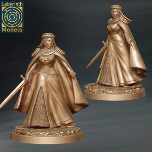 Lady Dindrane V1/TTRPG/Wargaming/Dungeons and Dragons/RPG/Labyrinth Miniatures - Foto 1 di 1