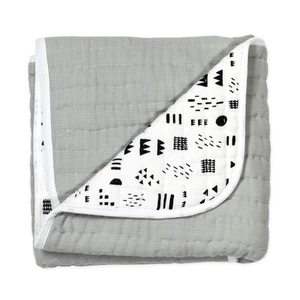 Hand-Quilted Baby Blanket Reversible 100% Organic Cotton for Infant Boys, Gir... - Picture 1 of 4