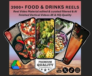 3900+ Food & Drink Video Reels Bundle |  Content for Social Media YT Tiktok - Picture 1 of 5