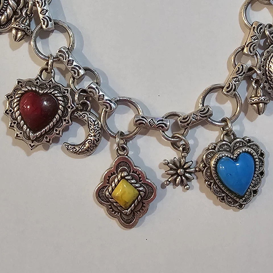 ✅ Pulsera Brighton Cabujón Dije Corazones Coloridos Luna Mariposa Joyería Cuelga Foto 1 de 4