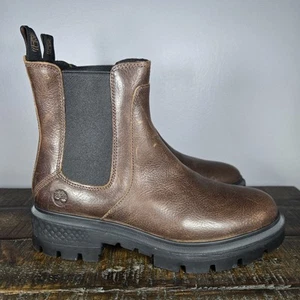 Timberland Cortina Valley Womens Size 8.5 Leather Chelsea Boots Brown Black - Picture 1 of 11