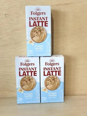 3-Folgers French Vanilla Instant Latte Coffee Beverage Mix- 4 Pk Ea Exp 2/26 - Image 1 of 4