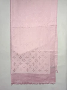 Louis Vuitton Stole Shawl Wrap 35% Silk 65% Cashmere Pink Made in Italy Used - Picture 1 of 10