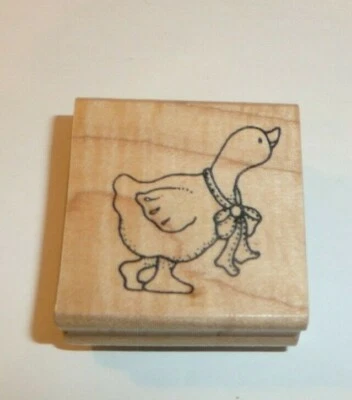 Darcie's Country Folk GOOSE Wooden Rubber Stamp Animal Bird Duck 1992 F0164 Cute Foto 1 de 4