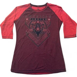 New Women's American Fighter Long Sleeve T-Shirt L/S Wardell 3/4 Raglan Tee XS-L - Picture 1 of 4