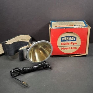 EVEREADY BULLS-EYE HEAD-LITE FLASH LITE UNION CARBIDE ORIGINAL BOX #3452 *RARE* - Picture 1 of 14