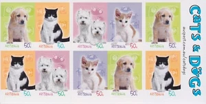 Australia Stamp Booklet 2004 Cats & Dogs B265 Unfolded - Picture 1 of 2