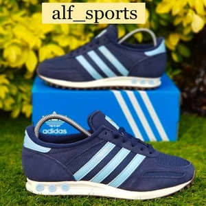 ❤ Nuove con etichette e originali Adidas Originals ® LA Trainer blu navy e argentina taglia UK 9 - Foto 1 di 18