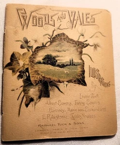 Raphael Tuck Small Antique Poetry Book Woods & Vales Illustrated Charles Noakes - Picture 1 of 10