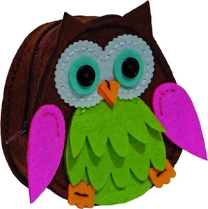 Kleiber Verde Marrón Búho Bolso Bolso Fieltro Kit Costura Artesanía Niños Regalo 931-88 - Imagen 1 de 4