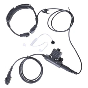 Throat Controlled PTT Microphones Earphone Air Tube Headsets For PD780 PT580H - Zdjęcie 1 z 8