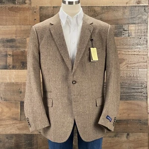 NEW Alan Flusser Sport Coat Mens 48R Brown Blazer Suit Jacket 2 Button Casual - Picture 1 of 14