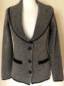 Mary Italian Cardigan/Jacket Black And White UK14 - Picture 1 of 7