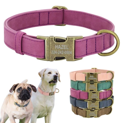 PET ARTIST Personalisiert Hundehalsband mit Namen Gravur Leder für Kleine Mittel Große Hund