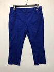 NWT NY&C New York & Co. Women Capri Crop Pants Size 12 Blue Cotton Blend B250 19