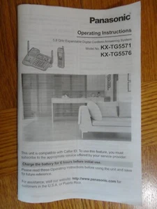Panasonic KX-TG5571 KX-TG5576 Cordless Phone Manual User's Guide Instructions - Picture 1 of 5