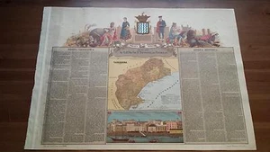 1875 MAPA Provincia de Tarragona, Estanislao Figueras, Cromo Boronat y Satorre - Imagen 1 de 1