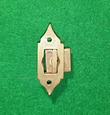 Small writing slope flap sliding bolt. Flush brass catch, latch, jewellery box