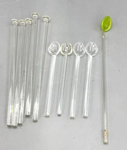 Palitos y cucharas Swizzle de vidrio vintage - Juego de 10 para cócteles y bebidas - Imagen 1 de 6