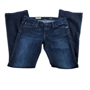 Pantalones de mezclilla AG Adriano Goldschmied para mujer talla 27 lavado oscuro Angel bootcut, tiro bajo - Imagen 1 de 11