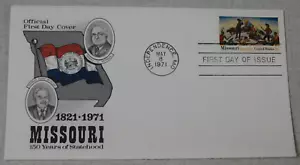 1971 1st day cover Missouri 150 Years of Statehood - Picture 1 of 1
