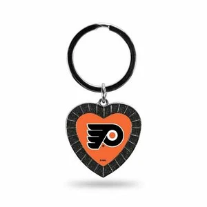 Philadelphia Flyers Rhinestone Heart Colored Keychain - Picture 1 of 1