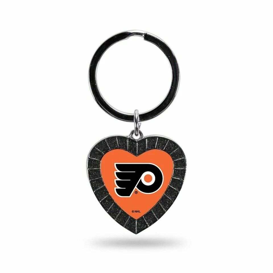 Philadelphia Flyers Rhinestone Heart Colored Keychain - Image 1 of 1
