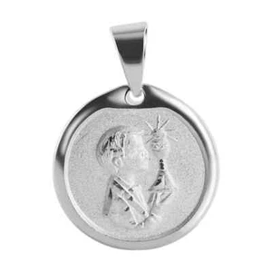 Silver 925 High Polished DC Communion Medallion Matte Finish for Boy - Picture 1 of 1
