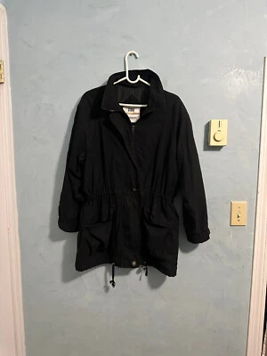 London Fog Women's Hooded Heavyweight Rain Jacket Coat Black Size M Reg - Image 1 of 4