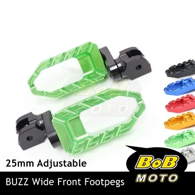 Clavijas de pie BUZZ Rider 25 mm extensibles para ZZR 1400 1200 ZX9R Ninja ZX-12R Z1000 Foto 1 de 4