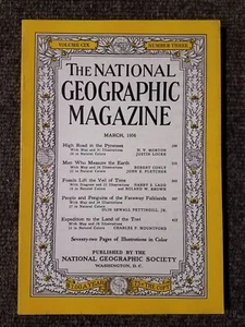 National Geographic Magazine March 1956 Pyrenees, Fossils, Falklands, Tiwi - Imagen 1 de 2