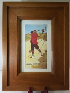 John Hassall Lithograph Of Golfer In Sand Pit Oak Professionally Framed - Picture 1 of 5