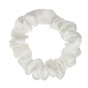 Haargummi Haarband Seiden Scrunchie Damen Gummiband 7 cm breit handgemacht Weiß - Bild 1 von 2