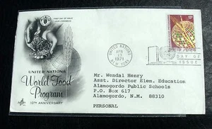 13c United Nations Postage First Day Cover 10th Anniversary World Food Program - Picture 1 of 7
