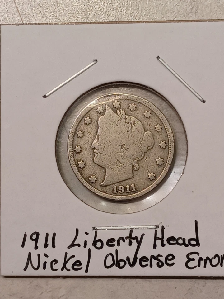 1911 V Nickel Planchet Defect Obverse  - Image 1 of 4