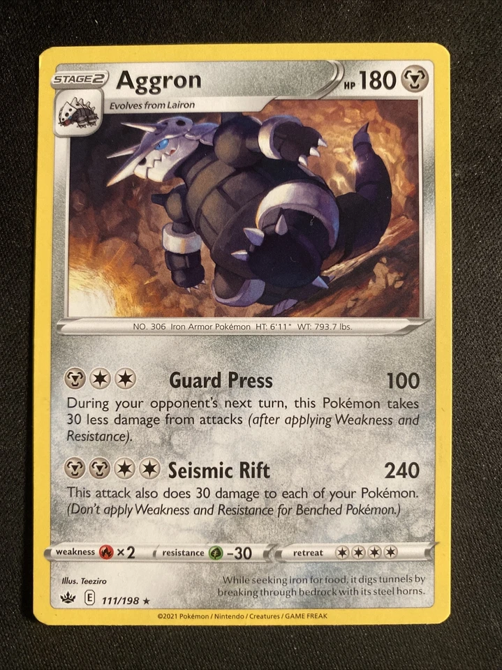 Pokemon -  Aggron - 111/198 - Rare - Chilling Reign - NM/M - Image 1 of 2