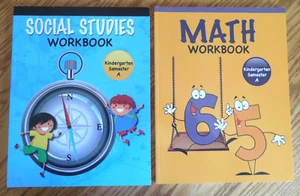NEW Accelerate Education "Social Studies*Math" Semester A Kindergarten Workbooks - Imagen 1 de 7