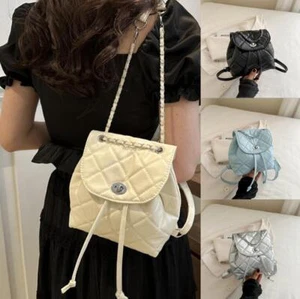 Cute Rhombic Lattice Chain Shoulder Bag Pu Leather Pu Bucket Bag Students - Picture 1 of 9