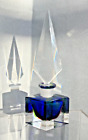 MCM West German Prism Cut Geode Style Art Glass Sommerso Perfume Bottle Spire
