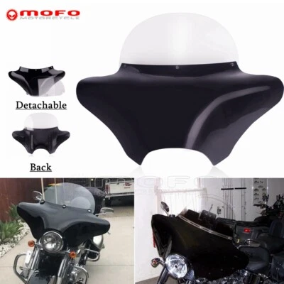 Carenado de murciélago exterior delantero desmontable con parabrisas transparente para Harley Road King Foto 1 de 4