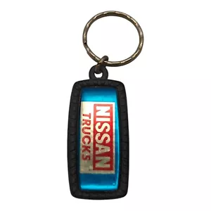 VTG Metal Key Fob Nissan Truck Blue w Red Logo - Picture 1 of 7