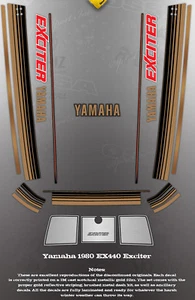 YAMAHA 1980 EXCITER 440 EX440 HOOD DECAL GRAPHIC SET - Picture 1 of 1