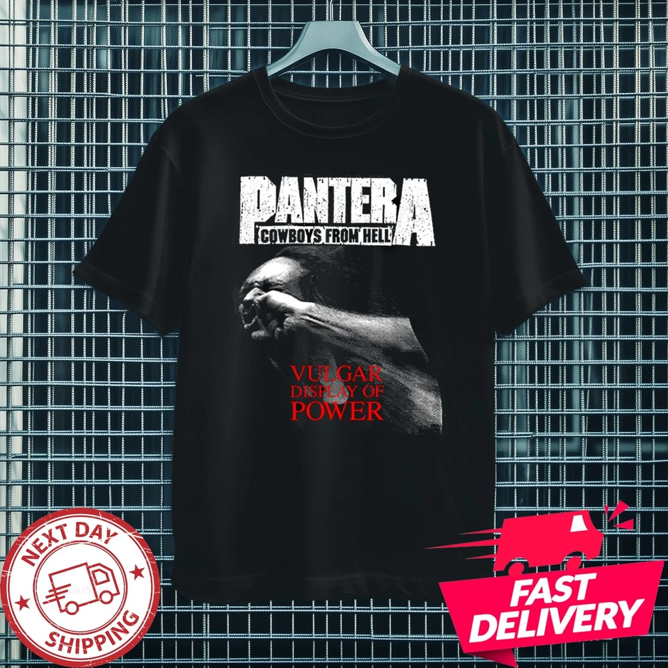 Camiseta Pantera Vulgar Display of Power - Camiseta Cowboys From Hell Metal Band Foto 1 de 4
