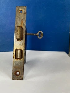 ILCO MORTISE ANTIQUE VINTAGE LOCKSET, COMES WITH ORIGINAL KEY - Picture 1 of 6