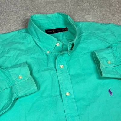 Ralph Lauren 2XLT Button Down Shirt Aqua Green Long Sleeve Classic Fit Cotton - Image 1 of 4